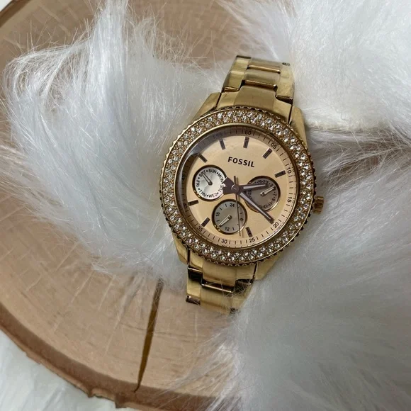 Fossil Stella Glitz Rose Gold Multi Function Watch - Picture 1 of 12